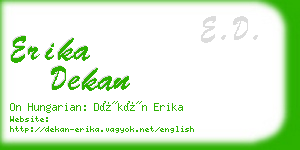 erika dekan business card